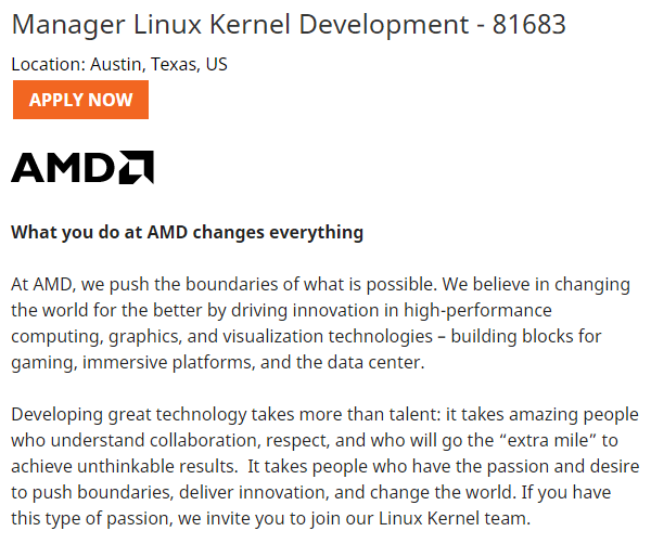 AMD正在招募更多Linux工程师