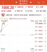 茅台股价成功冲破千元大关 回顾A股历史上两只千