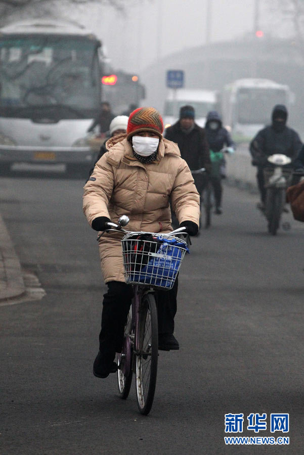 北京雾霾再次袭来 路人出行口罩STYLE 高清组图
