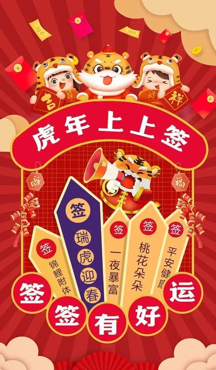 2022虎年除夕祝福图片,新年贺岁超清吉祥壁纸,红色喜庆好运背景