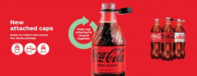 可口可乐推出不会掉的瓶盖 更易回收利用