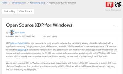 微软将 Linux XDP 项目引入 Windows，带来高性能网络