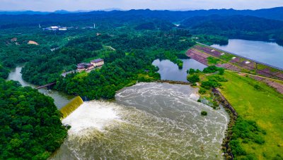 江西宜春暴雨成灾居民上街抓鱼 街道成河