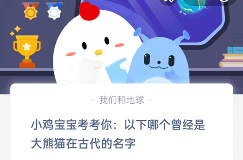 小鸡宝宝考考你，以下哪个曾经是大熊猫在古代的名字