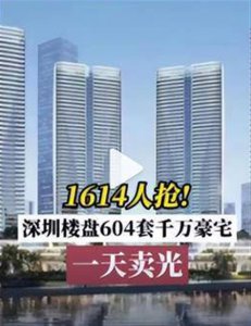 2022年第二个“日光盘”诞生 深圳楼盘604套千万豪