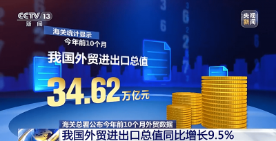 前10个月进出口同比增长9.5% 今天被这则数据刷屏