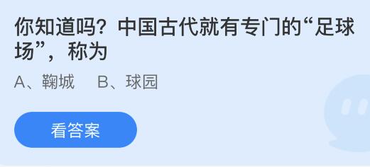 中国古代就有专门的足球场称为什么？蚂蚁庄园11月29日答案最新