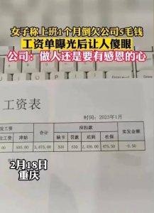 人社局回应上班1个月反欠公司5毛 “打工一月倒