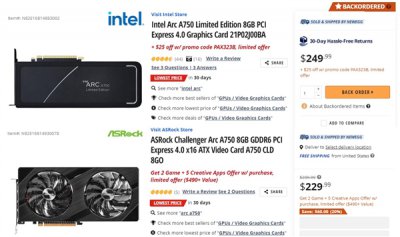 Intel Arc A750限量版显卡继续降价！AMD RX 6600 XT瞬间