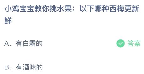 小鸡宝宝教你挑水果：以下哪种西梅更新鲜？蚂蚁庄园5.5今日答案最新