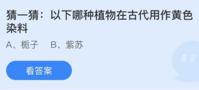 以下哪种植物在古代用作黄色染料？蚂蚁庄园7