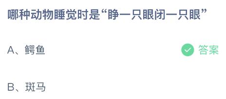 哪种动物睡觉时是睁一只眼闭一只眼？蚂蚁庄园9.12今日答案最新