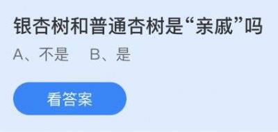 银杏树和普通杏树是“亲戚”吗？蚂蚁庄园11.1