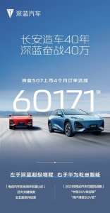 20万内唯一华为高阶智驾SUV！长安深蓝S07四个月订