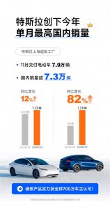 创历史！特斯拉11月国内销量暴涨