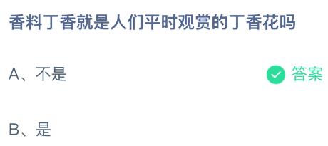 香料丁香就是人们平时观赏的丁香花吗？蚂蚁庄园课堂答案最新2月25日