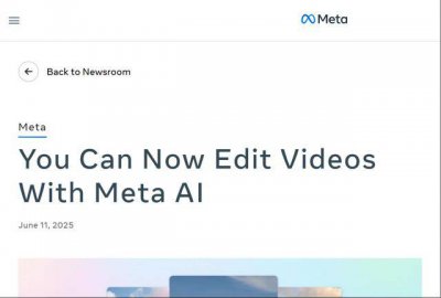 Meta推出AI视频编辑新技能，一键换