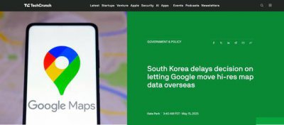 韩国推迟批准谷歌传输高精度地图