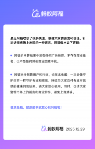 蚂蚁阿福官方声明:健康问答结果中没有广告,
